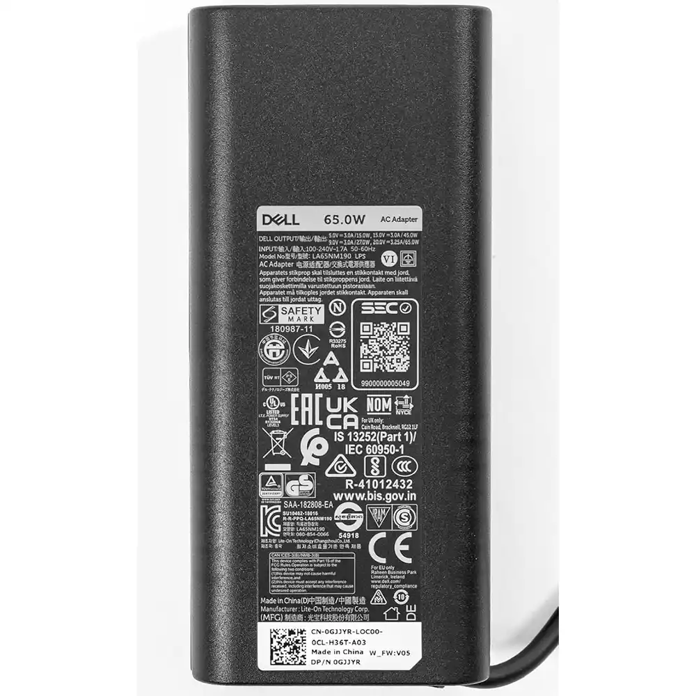 Dell Laptop Adapter Original 65w 20v/3.25a |Type-C (Box Seal Opened for Serial No)  (Power Cable Not Included) view 2